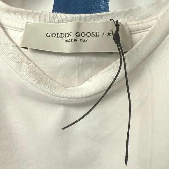 NWOT Golden Goose Distressed Embroidered Logo Patch Crewneck T-Shirt Size Medium - Picture 16 of 16